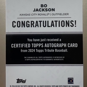 2024 Topps Tribute Autographs Purple #TABJ Bo Jackson 40/50の画像2