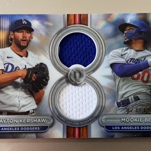 2024 Topps Tribute Dual Player Relics #DR2KB Mookie Betts/Clayton Kershaw 073/199の画像1