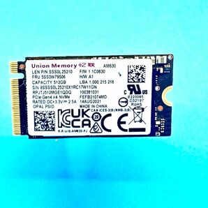 【高速】AM630 512GB Union Memory M.2 SSD NVMe 2242