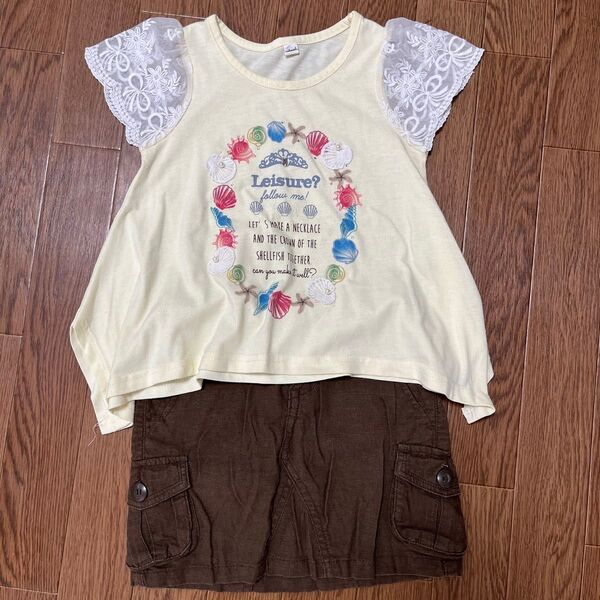 キッズ 110 女の子 半袖Tシャツ スカート