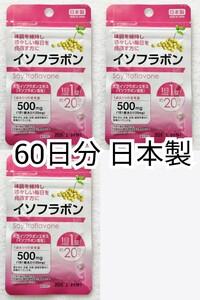 体調を維持し若々しい毎日を目指す方に イソフラボン×3袋60日分60錠(60粒) 日本製無添加サプリメント(サプリ)健康食品 防水梱包送料無料