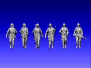 1/72 resin kit not yet painting WWⅡ America army .. figure 6 body ..[ including in a package possibility ]240223