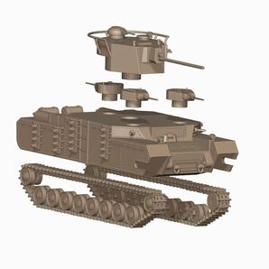 1/72レジンキット 未塗装 WWⅡ 日本陸軍 150ｔ超重戦車[オイ] (改)【同梱可能】240328の画像3