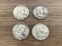 【7545.02】アメリカ 銀貨 フランクリン HALF DOLLAR ハーフダラー 50セント 1954 1958 1962 外国銭 古銭 ヴィンテージ コレクション _画像2