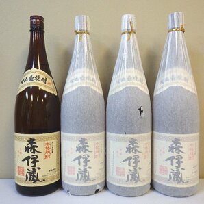 古酒 未開栓 4本セット 芋焼酎 本格焼酎 かめ壺焼酎 森伊蔵 1800ml 25% A3957szの画像1