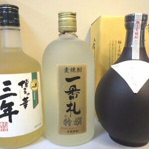 古酒 未開栓 7本セット 麦焼酎 焼酎蔵 杜康 嘉門 壱岐っ娘 三年貯蔵 他 720-900ml 25% A9745szの画像3