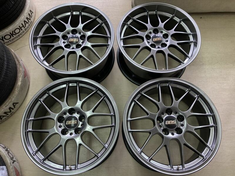 BBS RG-R RG727 RG728◆8.5J 9.5J 19インチ IS38 PCD114.3-5H PFSハブ◆パウダー塗装 DBカラーで再塗装済み◆鍛造 FORGED◆GS クラウン 