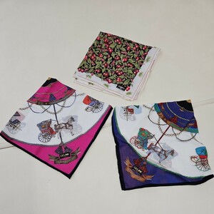  brand handkerchie 3 pieces set set sale Celine 2 sheets Ungaro 1 sheets made in Japan 