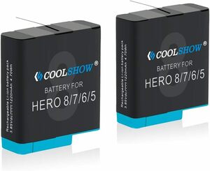 COOLSHOW GoPro Hero 8 バッテリー ゴープロGoPro HERO Black 8 /HERO 7 / HERO