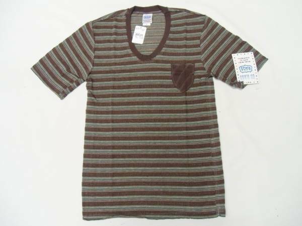 新品 US RAGS USラグス ボーダーTシャツ made in USA アメリカ製 S