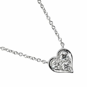 Tiffany &amp; Co. Сентиментальное ожерелье сердца Pt950 Platinum Diamond около 3,18 г [I132124047] Используется