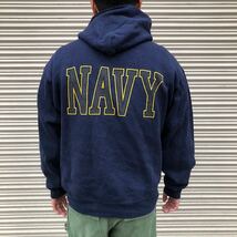 USA製 米軍 SOFFE US Navy Hoodie Sweat ソフィー アメリカ 海軍 ミリタリー パーカー スウェット ネイビー 裏起毛 USAF フーディ Army M_画像7