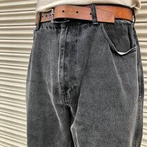 90s カナダ製 AUTHENTIC Jeans ブラックデニムパンツ ヴィンテージ ブラック アメリカ古着 黒 90cm テーパード W36 80s Lサイズ_画像2