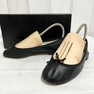 和277★ 箱付き repetto バレエシューズ フラットシューズ レザー パンプス 35 ブラック レディース レペット