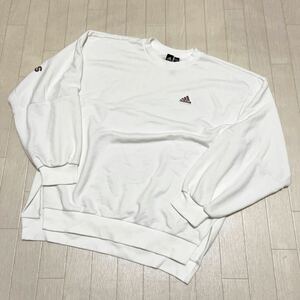 和282★ adidas スウェット トレーナー 長袖 サイドスリット S ホワイト レディース アディダス