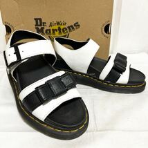 和288★ 箱付き Dr.Martens ROMI CRACKLE ドクターマーチン ロミ レザー サンダル シューズ クラック加工 UK4 ホワイト レディース_画像2