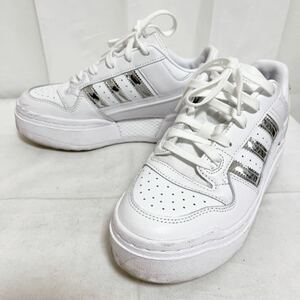 和291★ adidas FORUM XLG アディダス フォーラム 厚底 スニーカー シューズ 23.5 ホワイト シルバー レディース