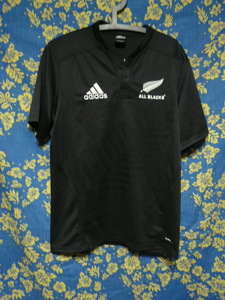 ラグビー＆All Blacks ファンへ！★アディダス adidas レプリカジャージー ラグビーウェア★O★中古！ 