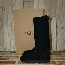 未使用・UGG CLASSIC CARDI CABLED KNIT◇アグ・クラシック カーディ ケーブルニット◇ブラック 8サイズ・25cm_画像1