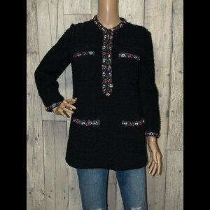 CHANEL* Chanel *P60432K46076 tweed tunic * black 36 size 2 times only use beautiful goods 