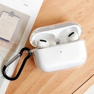 AirPods pro ケース クリア 透明 おしゃれ シンプル カラビナ ダストカバーシール 韓国 新品