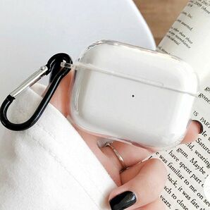 AirPods pro ケース クリア 透明 おしゃれ シリコン カラビナ ダストカバーシール 韓国 新品