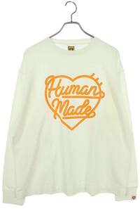 ヒューマンメイド HUMAN MADE 23AW HEART L/S T-SHIRT HM25CS046 サイズ:XL フロントプリント長袖カットソー 中古 OM10