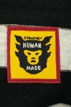 ヒューマンメイド HUMAN MADE 23AW STRIPED L/S T-SHIRT HM26CS014 サイズ:XL ボーダーロゴワッペン長袖カットソー 中古 SB01_画像3