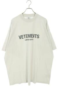 ヴェトモン VETEMENTS 23AW UE54TR170W OYSTRMUSHROOM サイズ:M リミテッドエディションロゴTシャツ 新古品 FK04