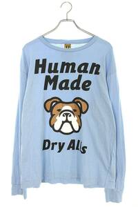 ヒューマンメイド HUMAN MADE 22SS BULLDOG L/S T-SHIRT サイズ:L ブルドッグプリント長袖カットソー 中古 OM10