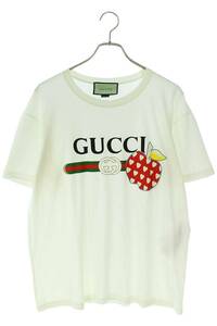 グッチ GUCCI 548334 XJDNC サイズ:M ロゴアップルプリントTシャツ 中古 OM10