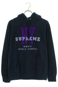 シュプリーム SUPREME 19AW NY Hooded Sweatshirt サイズ:M NYロゴパーカー 中古 OM10