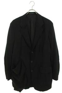 ヨウジヤマモトプールオム YOHJI YAMAMOTO POUR HOMME 23AW HJ-J59-100 サイズ:2 ウールギャバテーラードジャケット 中古 BS99