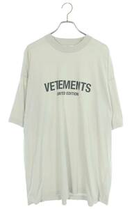 ヴェトモン VETEMENTS UE63TR700X サイズ:L フロントロゴクルーネックTシャツ 中古 OM10