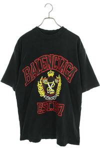 バレンシアガ BALENCIAGA 23SS 739784 TOVK1 サイズ:XS カレッジロゴペイントTシャツ 中古 OM10