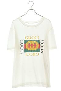 グッチ GUCCI 440103 X3F06 サイズ:L ヴィンテージロゴプリントTシャツ 中古 OM10