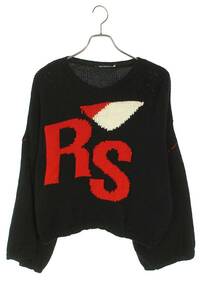  Raf Simons RAF SIMONS Loose fit cropped wool jacquard RS sweater размер :1 RS Logo укороченные брюки вязаный б/у FK04