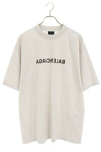 バレンシアガ BALENCIAGA 23AW 764235 TNVR2 サイズ:L ロゴプリントTシャツ 新古品 SB01