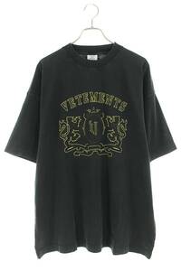 ヴェトモン VETEMENTS 24SS UE64TR410BY BLACKYELLOW サイズ:XS ロイヤルロゴTシャツ 新古品 SB01