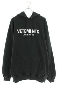 ヴェトモン VETEMENTS 24SS UE64HD600K WASHEDBLACK サイズ:S リミテッドエディションロゴパーカー 新古品 SB01