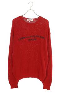 シュプリーム SUPREME コムデギャルソンシャツ 18AW Cotton Sweater サイズ:L フロントロゴプリントローゲージニット 中古 SB01