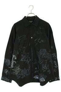 バレンシアガ BALENCIAGA 23SS 738843 TNM60 サイズ:1 グラフィティオーバーサイズ長袖シャツ 中古 SS13