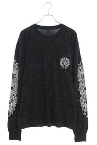 クロムハーツ Chrome Hearts CH L/S /1 サイズ:XL セメタリークロス総柄長袖カットソー 中古 OM10