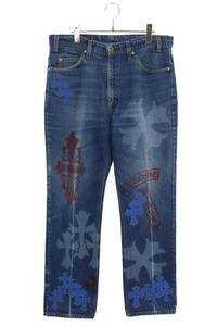 クロムハーツ Chrome Hearts リーバイス STENCIL DENIM/ステンシル 33インチ ペイントデザインクロスパッチ付きデニムパンツ 中古 SS07