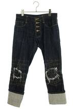 ネメス NEMETH Trousers RL20 サイズ:M 膝ステッチロールアップデニムパンツ 中古 BS99_画像1