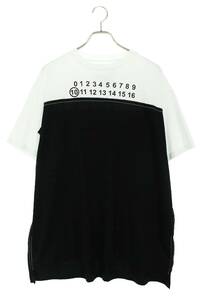 メゾンマルジェラ Maison Margiela 20SS S50GC0601 サイズ:46 カレンダープリントバイカラーTシャツ 中古 OM10