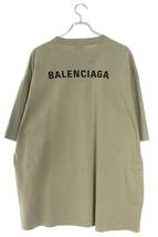 バレンシアガ BALENCIAGA 612966 TOVJ8 サイズ:XXL ミディアムフィットロゴ刺繍ダメージ加工Tシャツ 中古 SB01_画像2