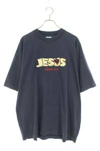 ヴェトモン VETEMENTS 23SS JESUS LOVES YOU T-SHIRT UE63TR400N サイズ:S ダメージ加工ジーザスプリントTシャツ 中古 OM10