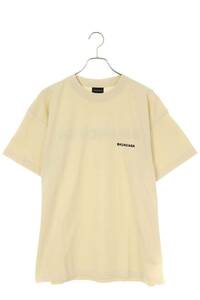 バレンシアガ BALENCIAGA 23SS 612965 TMVF4 サイズ:L バックロゴ刺繍Tシャツ 中古 SS13