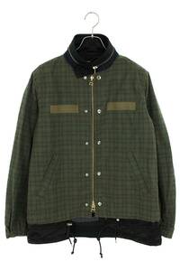 サカイ Sacai 20-02248M サイズ:1 チェック切替ジップアップブルゾン 中古 SB01